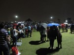 waiting for fireworks in the rain