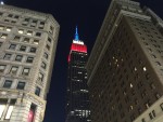 Empire State Building dressed up for Memorial Day