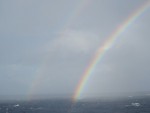 double rainbow at sea