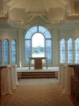 view of the castle from the wedding chapel