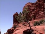 red rocks viewed from the chapel