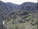 the switchbacks of Arizona 89A out of Oak Creek Canyon