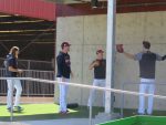 Indians players warming up
