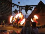 rooftop luau fire spinners