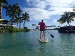 paddle boarding in the lagoon
