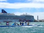 paddling out in the harbor