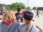 Francisco Lindor signing my sisters' baseballs