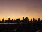 sunset and the Miami skyline