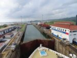 the Pearl going through the locks into Gatun Lake