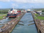 view behind the Pearl as it enters Gatun Lake