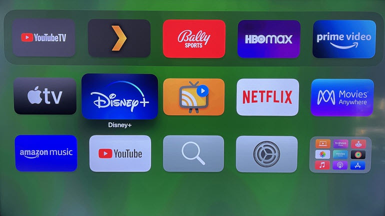 Apple TV interface