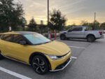 charging at sunset with an F150 Lightning